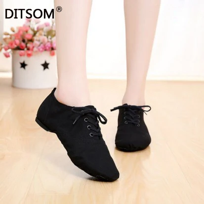 

2019 Cloth Women's Dance Shoes Lace Up Ballet Shoes Soft Sport Sneakers Gymnastics Fitness Shoes for Adults Children Size 31-45