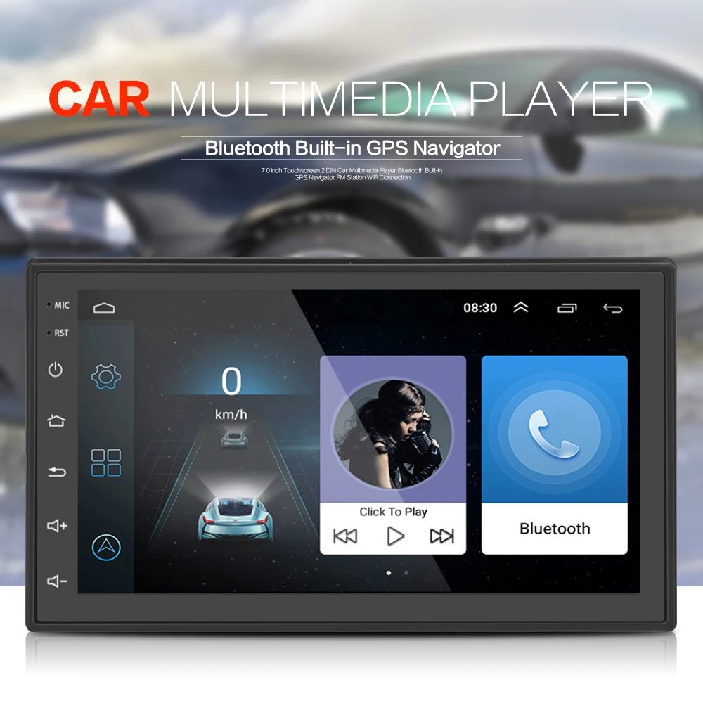 

Rectangle ML - CK1018 7.0 inch Touchscreen 2 DIN Car Multimedia Player Bluetooth GPS Navigator FM Radio Station WiFi Android 6.0