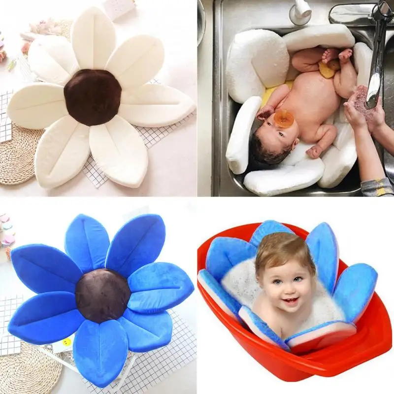 Baby Bath Tub Mat Lotus Bloom Sink Play Safety Security Anti-slip Flower Cushion