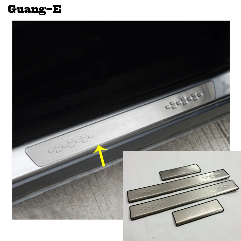 

Car stick Stainless Steel pedal Door sill strip scuff plate frame external Cover threshold 4pcs For Mazda CX-5 CX5 2017 2018 2019
