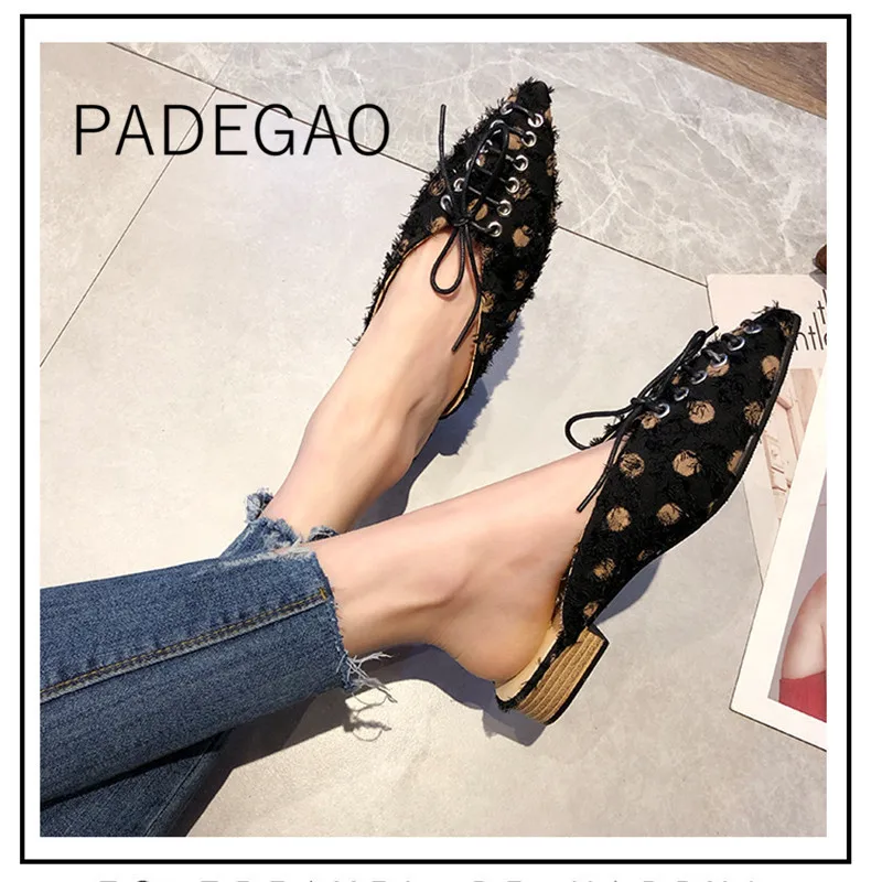 

Women Shoes 2019 Casual Summer Elegant Dot Fashion Korean Slippers Womens Shoes Luxury Black Slippers