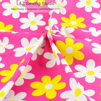 

1 meter x 145 cm wide pink flower Printed cotton fabric fashion kids clothing fabric for dress garment quilting patchwork