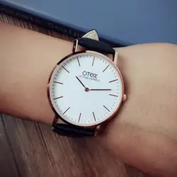 Модные минималистский Harajuku мужской пару часов Femalel ретро кожаный ремень кварцевые наручные часы дизайн кожаные спортивные часы Relog