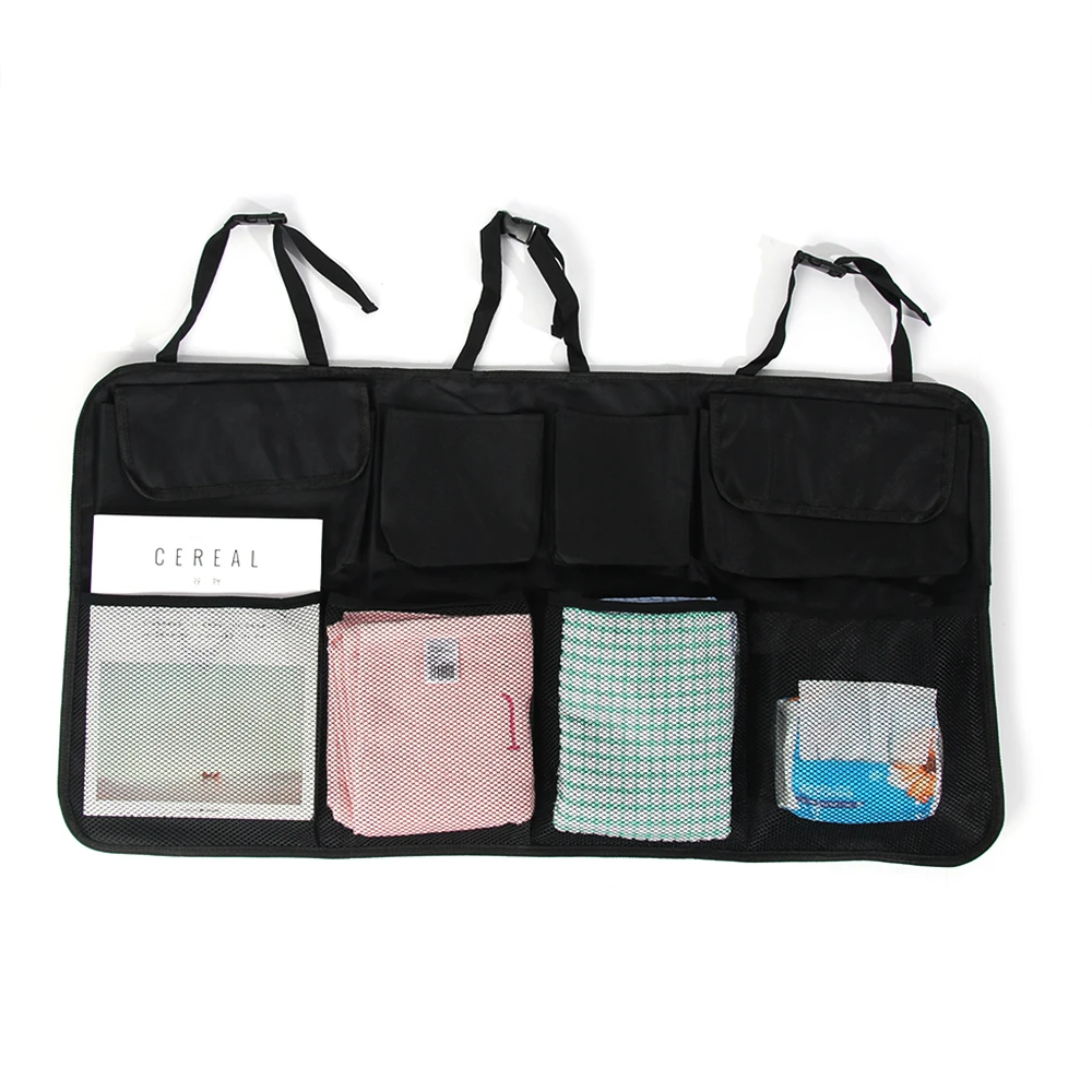 

1PC Universal SUV Van Car Organizer Trunk Rear Back Seat Storage Bag Mesh Net Pocket Multi-use Auto Interior Accessories