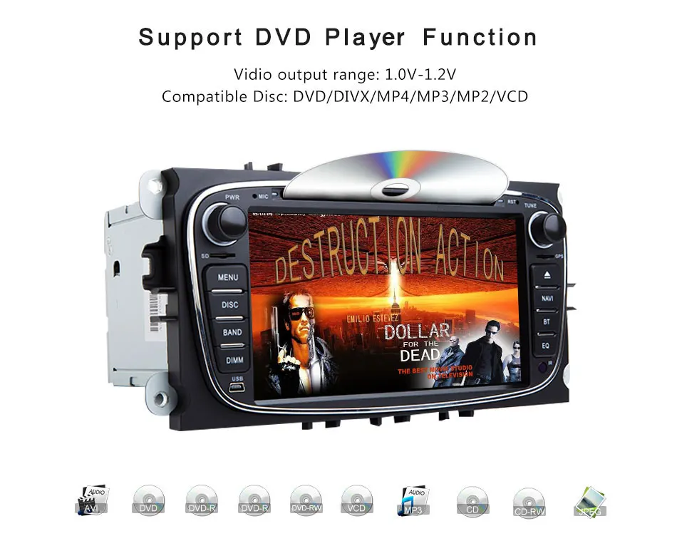 Top Xonrich 2 Din Car Radio GPS Android 8.1 Car DVD player For Ford Focus 2 Mondeo 4 S-Max C-Max Galaxy Kuga Head Unit Audio OBD2 4G 17