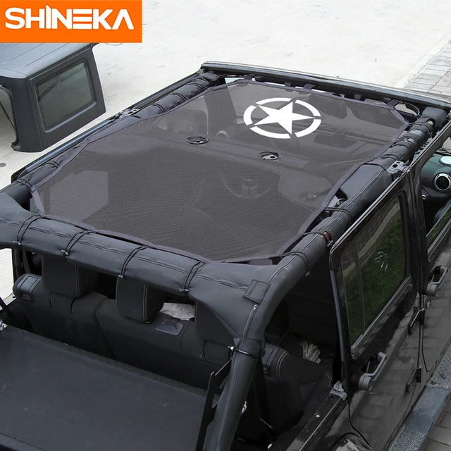 SHINEKA – pare soleil de toit de voiture, filet de Protection UV pour Jeep Wrangler JK 2 portes et 4 portes, accessoires de voiture de style -2