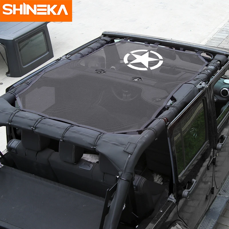 SHINEKA Автомобильная верхняя Солнцезащитная крыша УФ защита сетка для Jeep Wrangler JK 2