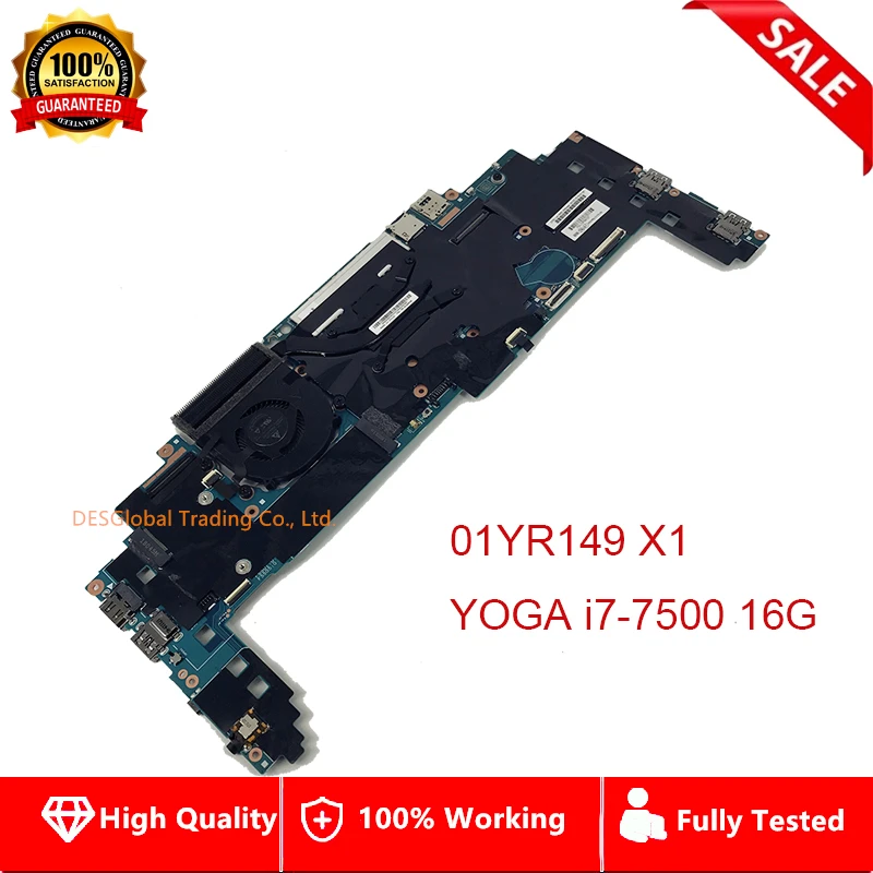 

16822-1 LRV2 MB 448.0A913.0011 Mainboard For Lenovo ThinkPad Yoga X1 Laptop Motherboard i7-7500 16GB RAM 01YR149 100% Test