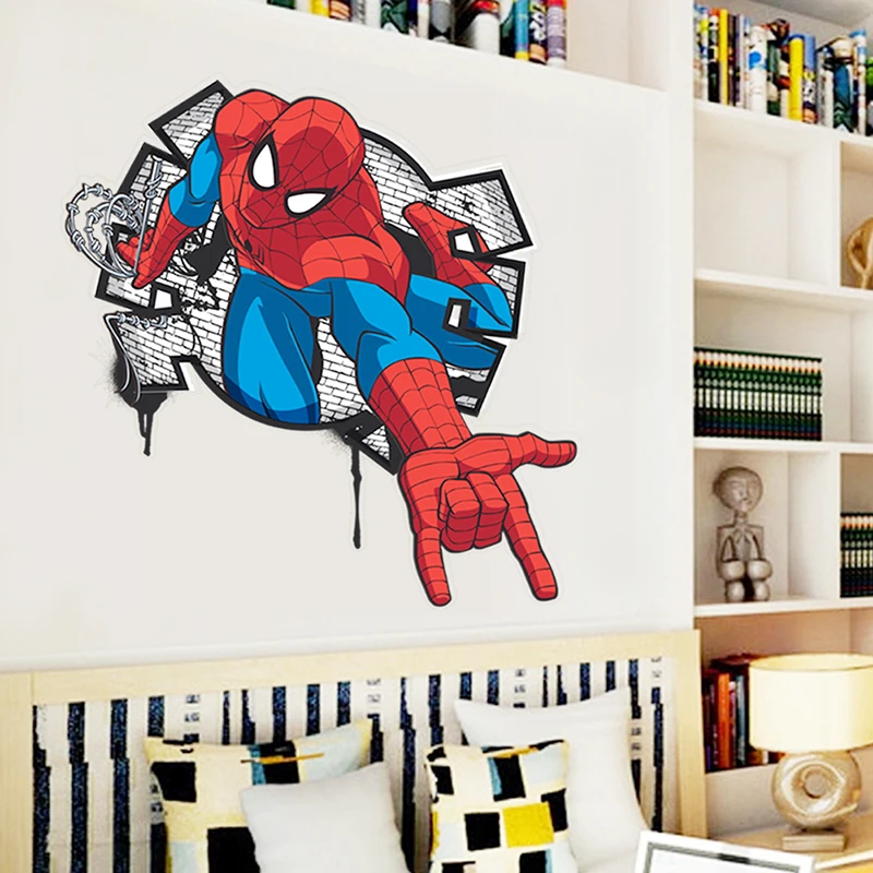 Spiderman Super Heroes Wall Stickers Kids Nursery Room Decoration Avengers Home Bedroom PVC Decal Cartoon Movie Mural Art Poster Spiderman Super Heroes Wall Stickers Kids Nursery Room Decoration Avengers Home Bedroom PVC Decal Cartoon Movie Mural Art Poster