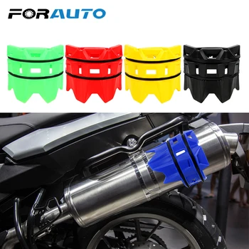 

FORAUTO Motorcycle Exhaust Muffler Pipe Shield Protector Guard Universal for Honda Kawasaki Suzuki KTM Anti-hot Glue