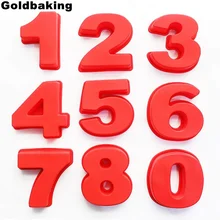 Goldbaking 10 Polegada 0-9 Árabe Número Grande Número de Moldes de Silicone Molde Do Bolo Molde de Cozimento para o Bolo De Aniversário
