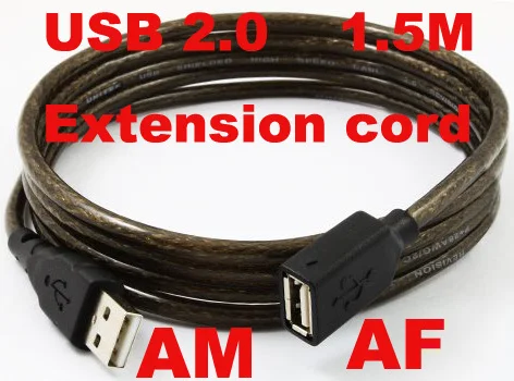 

Free shipping / 1.5 Meter USB 2.0 Line Cord Extension Cable AM AF
