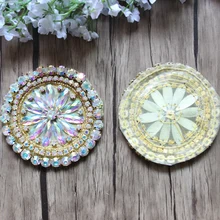 1 шт. 3.4 ''Rhinestone Аппликация для свадебное платье свадебные пояс-кушак вечерние горный хрусталь патч LSAP0913-1