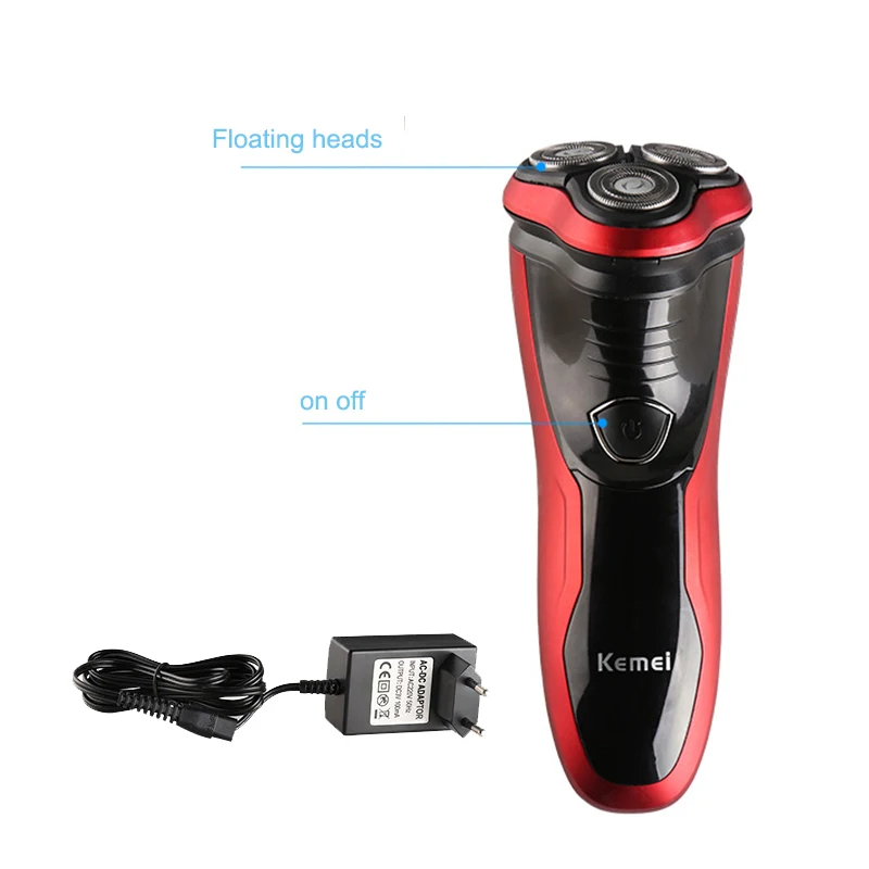

KM-9013 rechargeable electric washable razor three-blade rotary beard shaver ultra-quiet for men face care EU plug