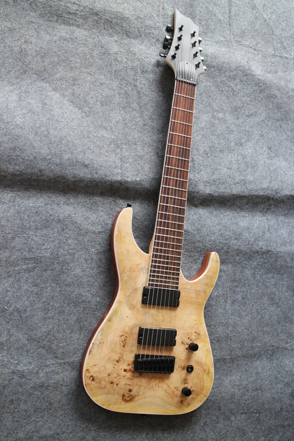 AAAAA Burl Top string through Body 8 String Guitar