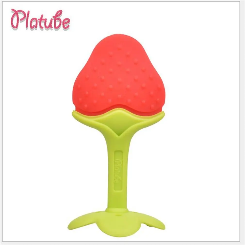 Baby Teether Silicone Fruit Shape Baby Toys Baby Dental Care Non-toxic Safety Teething Holder Nursing Training Silicone Tools