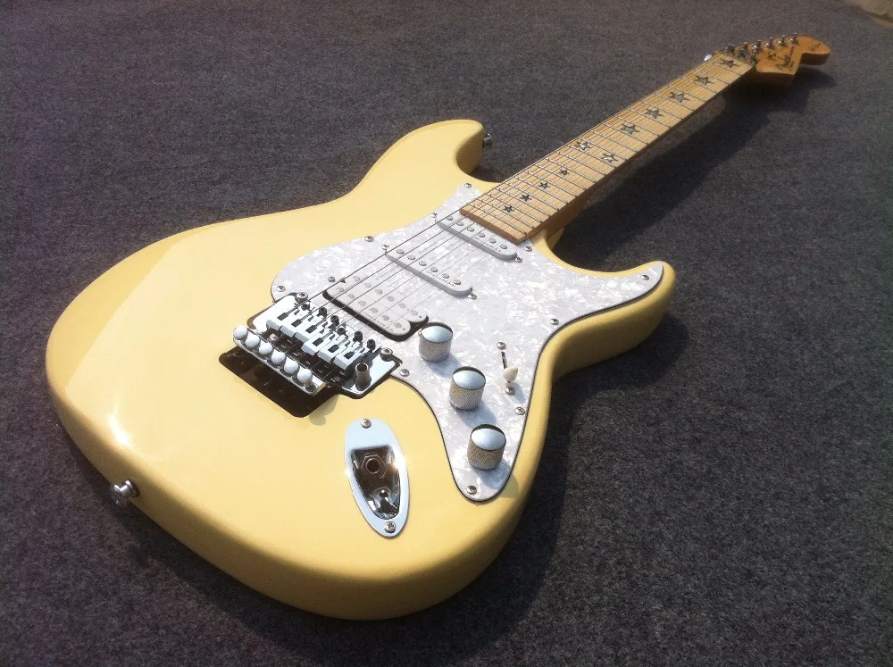 

Free shipping electric guitar fr bridge with star inlay preal pickguard