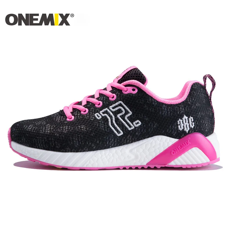

onemix Women's Candy Running Shoes Light Weight Textile Breathable sport shoes woman pink sneakers for outdoor walking shoes