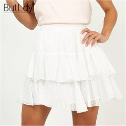 Polka Dot Mesh Falda Plisada Mujer 2019 Verano Casual Blanco Falda Corta Ruffle Sexy el Stic Cintura Faldas de Gasa Pantalones de Mujer Fondos Polka Dot Mesh Falda Plisada Mujer 2019 Verano Casual Blanco Falda Corta Ruffle Sexy el Stic Cintura Faldas de Gasa Pantalones de Mujer Fondos