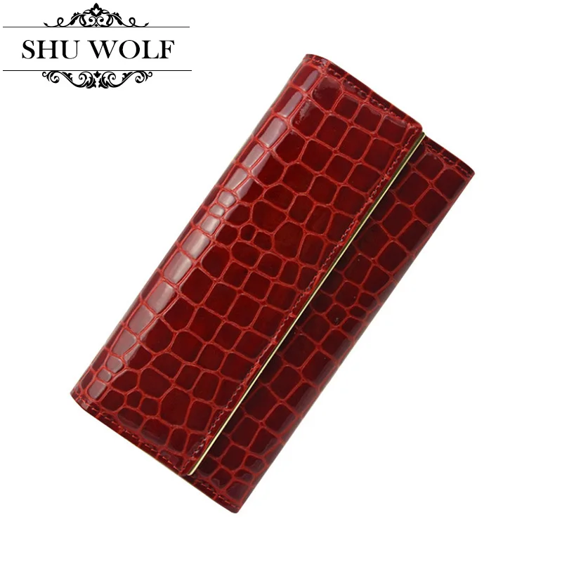 New Fashion Women Split Leather Wallet, Long Women's Casual Wallets,Lady's Stone Pattern Three Fold Purse #398