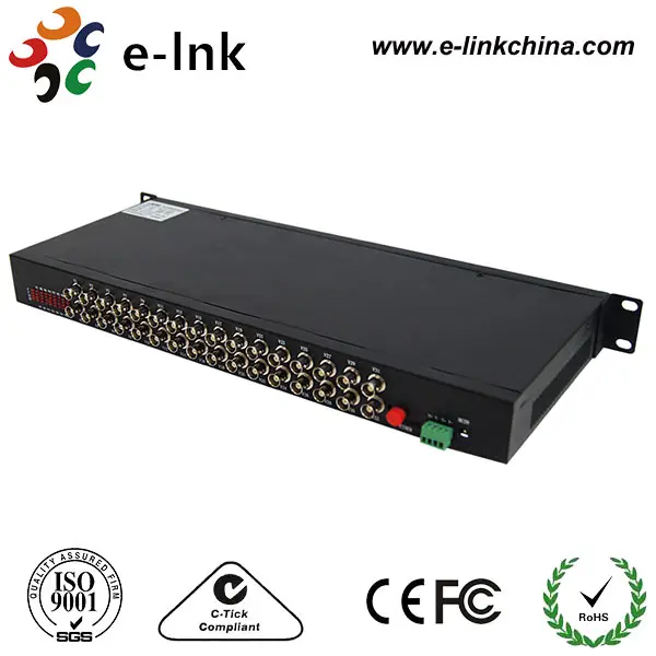 32Ch CCTV Analog Video Fiber transceiver with Backward