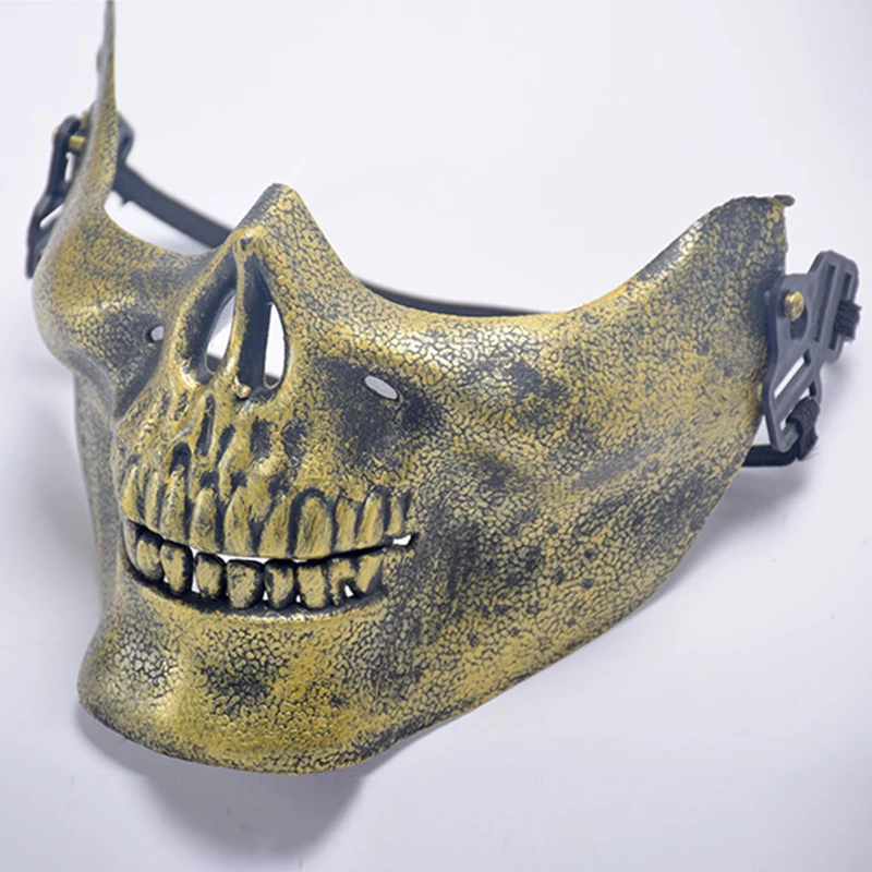 

1 Pcs Half Face Skull Mask Halloween Decoration Mask for Outdoor Activity Adults (Yellow)