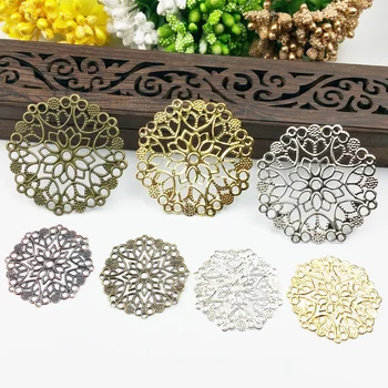 

20pcs 35/50mm Filigree Wraps Metal Charms For Embellishment Scrapbook DIY Jewelry Metal Craft Wraps