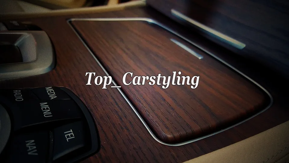 Dark woodgrain car wraping film Teak wood car styling (3)