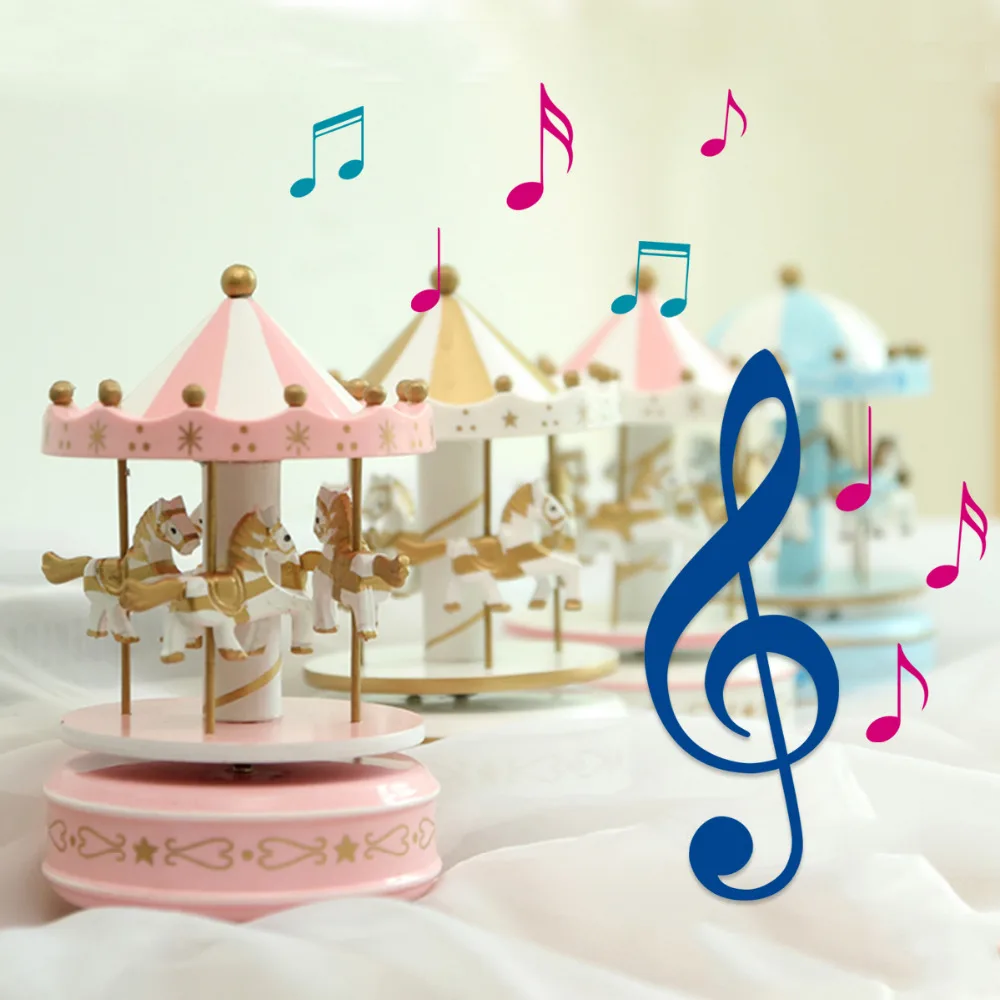 Деревянная карусель музыкальная шкатулка детей Штаны для девочек с рождественским изображением подарок на день рождения игрушки