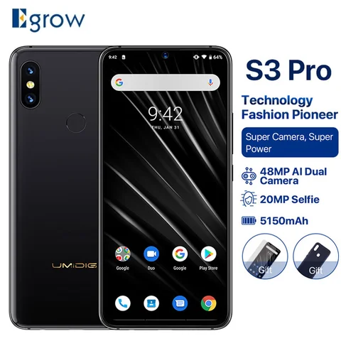 Umidigi Pro Android 9 0 5150mAh NFC Smartphone Octa Core 6GB RAM 128GB ROM 6 3  FHD  48MP 20MP Camera Ceramic Cell phone