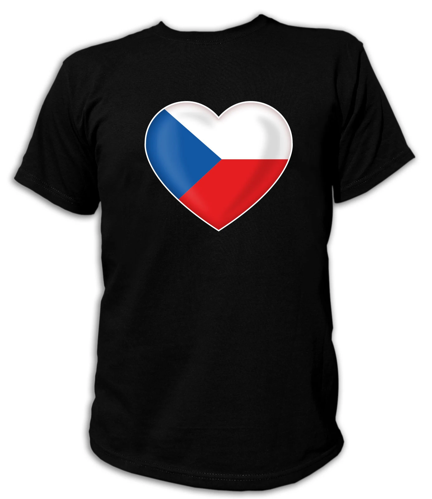 T-Shirt Herz Heart FAN FLAGGE FAHNE Czech Republic Tschechien Česká Fußball Socc