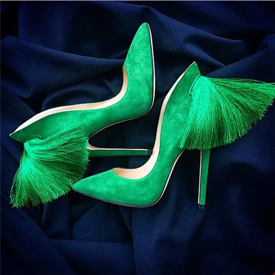 Sexy Back Fringe Women Pumps High Heels Purple Blue Red Wedding Shoes Woman 2016 Pointed Toe Women Shoes Zapatos Mujer Big Size (21)