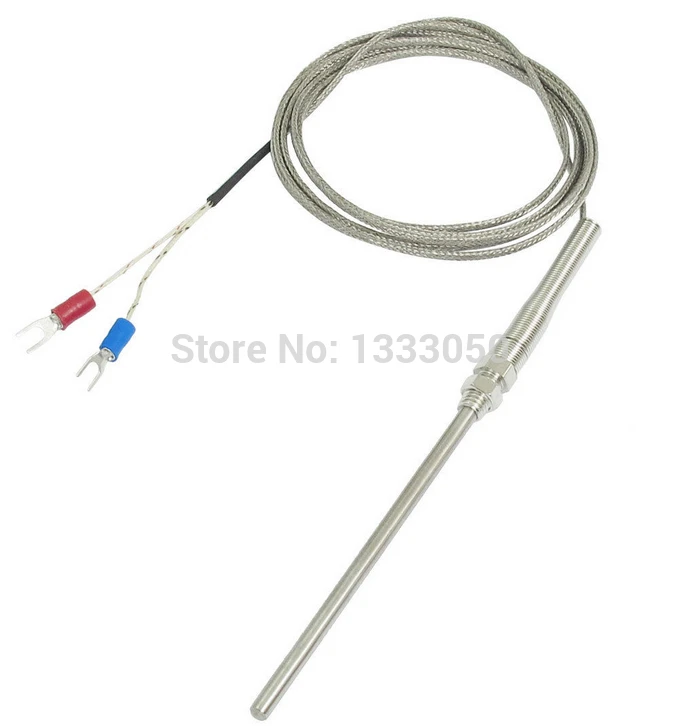 

Free Shipping K Type 100x5mm Probe Thermocouple Temperature Sensor Cable 2 Meters