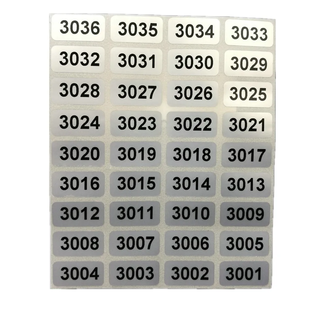 Серебро 1000 пробы последовательное количество наклейки от 001 до 10000 на выбор