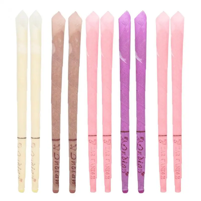 

2Pcs Trumpet Indian Coning Ear Wax Candles Plastic Stop Plug Earwax Removal Cleaner Fruit Fragrance Healthy Care Aromatherapy