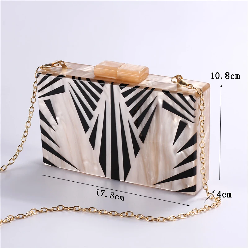 Fashion Pearlescent Acrylic Bag Chain Women Messenger Bag Geometric Patchwork Clutches Elegant Evening Bag Party Prom Handbags Fashion Pearlescent Acrylic Bag Chain Women Messenger Bag Geometric Patchwork Clutches Elegant Evening Bag Party Prom Handbags