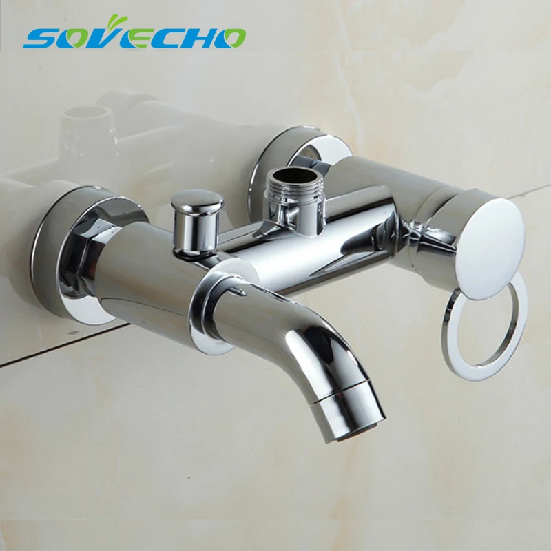 

Real Robinet Tap Shower Set Full Copper Bathroom Shower Simple Faucet Hot And Cold Into The Wall Type Single Dark Water A0123
