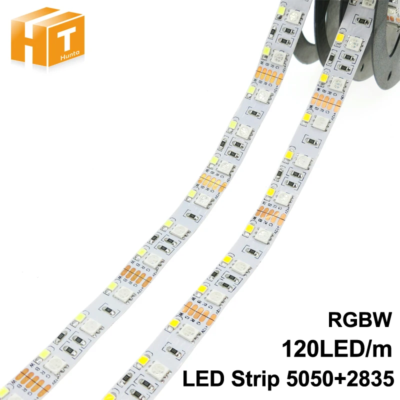 #Best Double Row RGBW LED Strip 5050 RGB + 2835 White Warm White DC12V 120 LED m 5m lot 600leds strip.