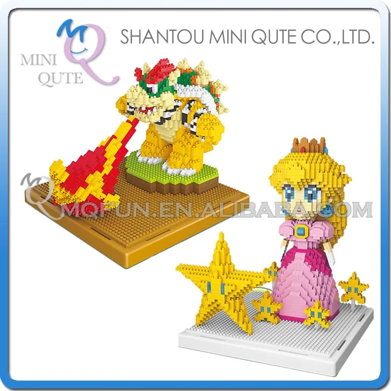 

Mini Qute Anime game super mario Princess Peach Bowse plastic building block bricks cartoon action figures model educational toy