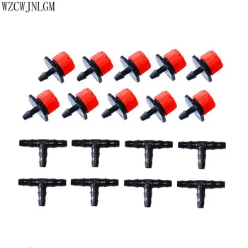 

Garden Irrigation 8 Dripper with 4/7mm Tee Spray Micro Flow Drip 1/4" Hose Drip Irrigation System 20set