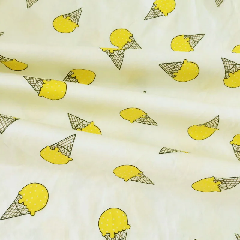 Online 100% Katun Kuning Cone Polka Titik Kain Kain Kepar untuk DIY Crib Selimut Lembar Pakaian Gaun Pakaian Patchwork Tissu Kain