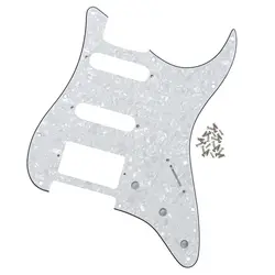 Новый белый жемчуг 11 Отверстие SSH Гитара накладки царапины пластины 4Ply для американского/мексиканского FD Strat Стиль Аксессуары для гитары