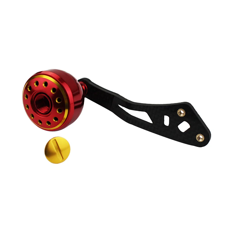 Alça de Fibra Carbono + Botão de Metal Carretel de Pesca Lidar com 7*4mm Ekfan Holefor Baitcasting & 8*5mm 9 Carretilhas de pesca
