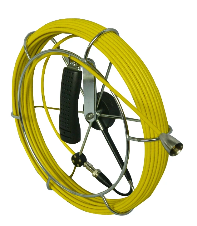 Vicam 30m fiberglass push rod small cable reel with 2pcs 23mm heads