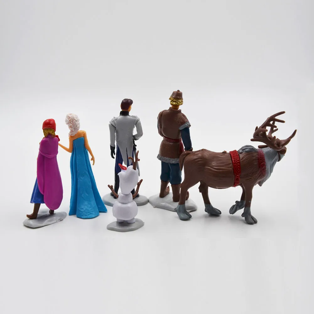 6pcs/Set Disney Toys For Kid Frozen Snow Queen Anna Elsa Figures Kristoff Sven Olaf Pvc Action Figure Toy Play Set Classic Toys
