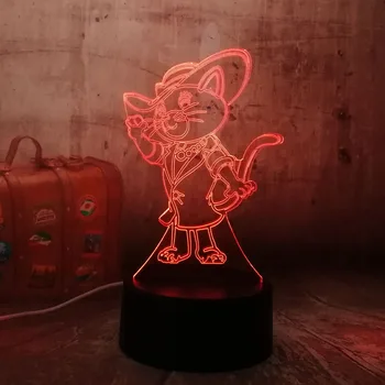 

CuteLED Table Lamp Cat Wear Boots Acrylic 3D Kids Sleep Night Light USB Holiday Atmosphere Light Home Decor Child Christmas Lamp