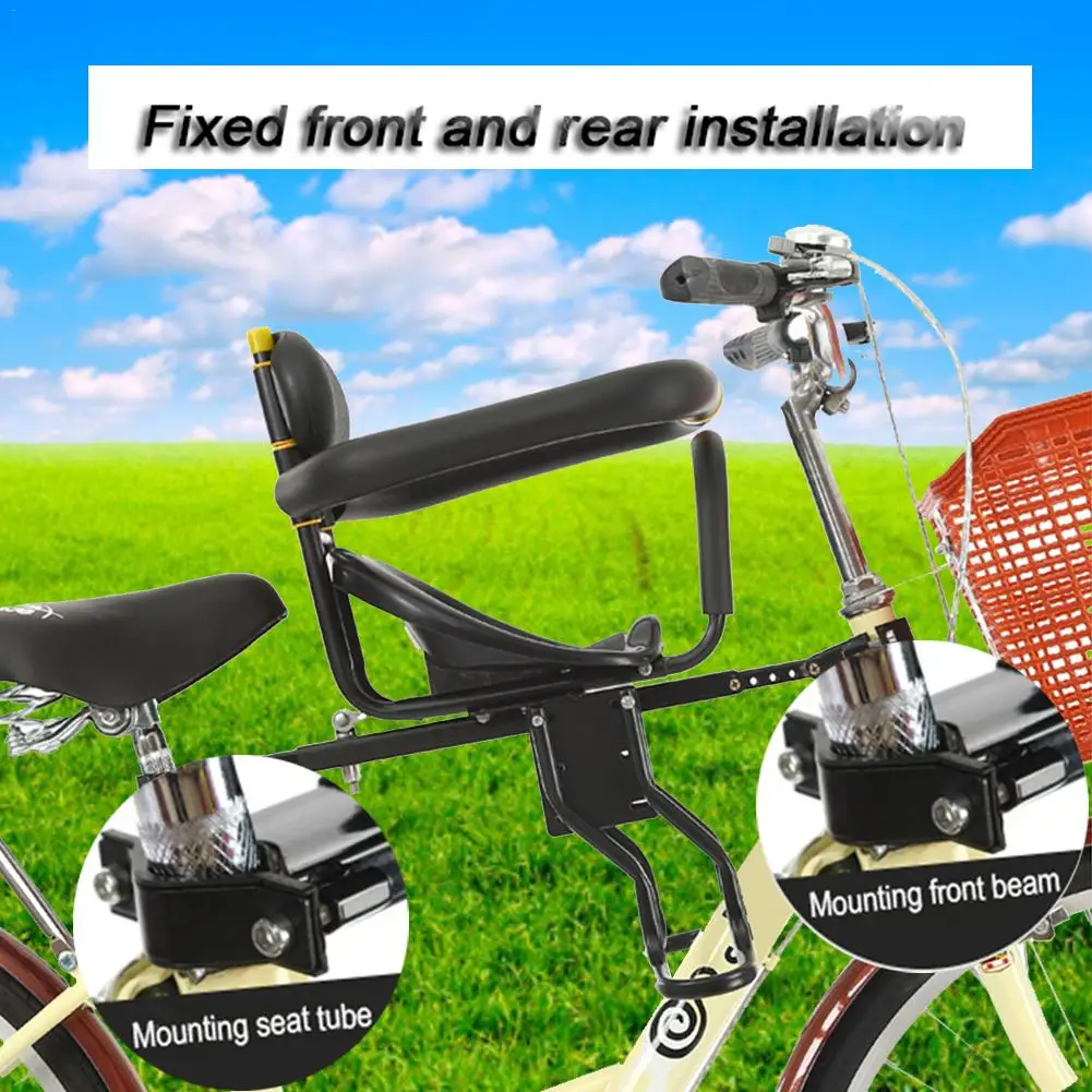 

Children Bike Seat Bicycle Safety Carrier Cushion For Baby Safe Secure Mountain Bike Electric Bikes Front Chair For Kids