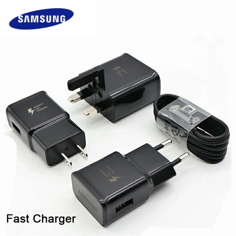 Samsung Type C/Micro USB дата кабель Быстрая зарядка US/EU/UK Разъем для Galaxy S8 S8P S9 S9P Note8 с 1 2 m/1 5 m