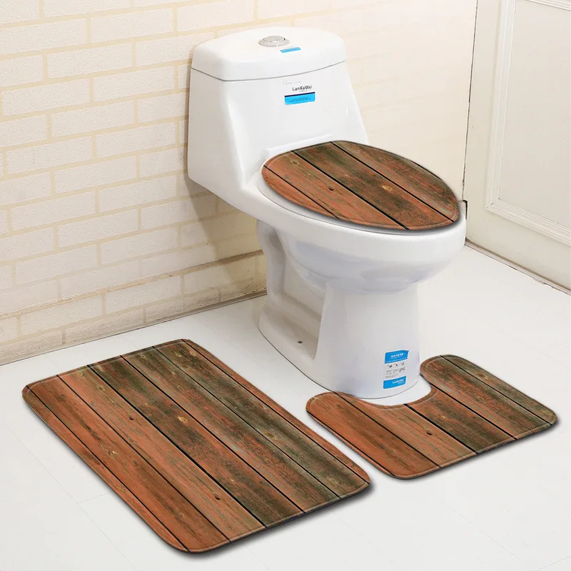 Zeegle нескользящий коврик для ванной комнаты ограничитель деревянный коврик для ванной 3 шт. Набор ковриков для ванной абсорбирующий коврик коврики для ванной комнаты