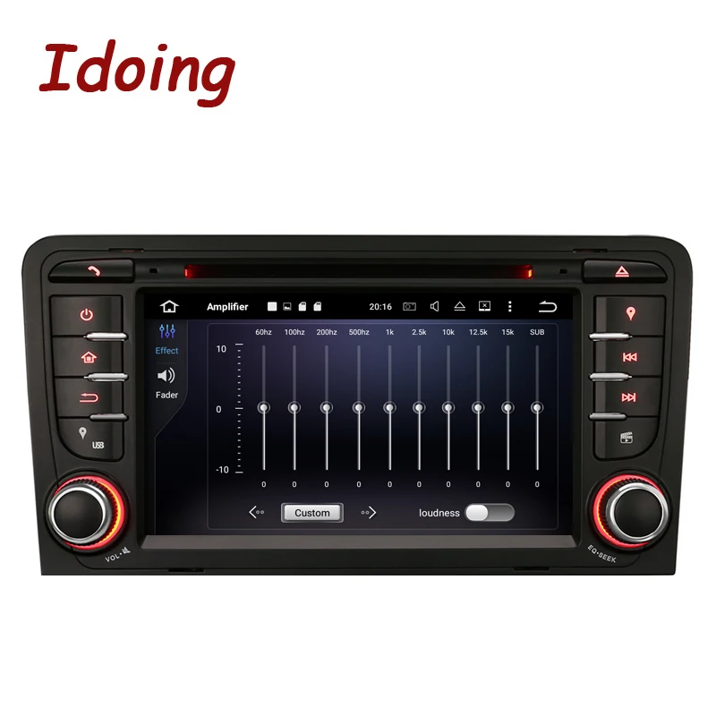 Excellent Idoing Car DVD Player2Din Steering Wheel For Audi A3 Multimedia Video Head Device Stereo Android7.1 Navigation Free Map WiFi 3G 2